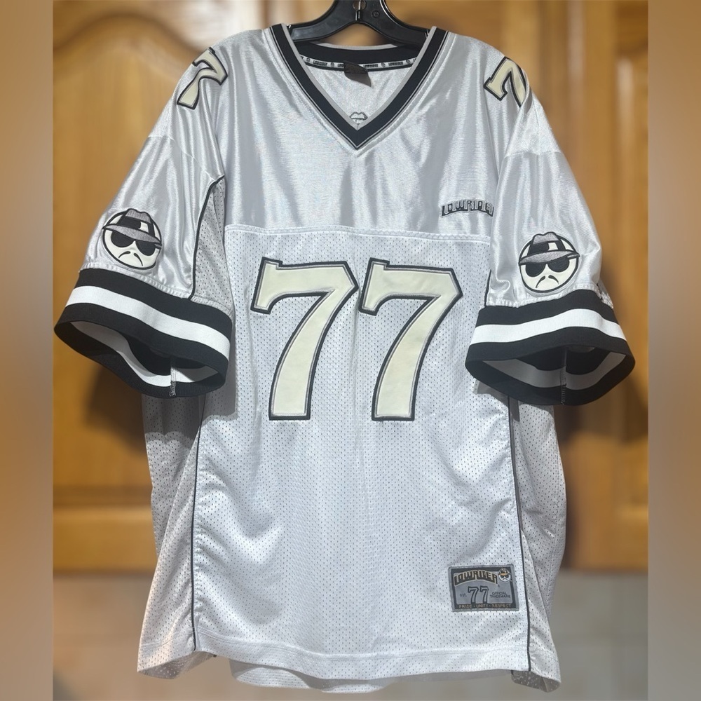 Vintage Y2K Lowrider Magazine #77 Football Jersey Chicano LA Raiders Men's XXL